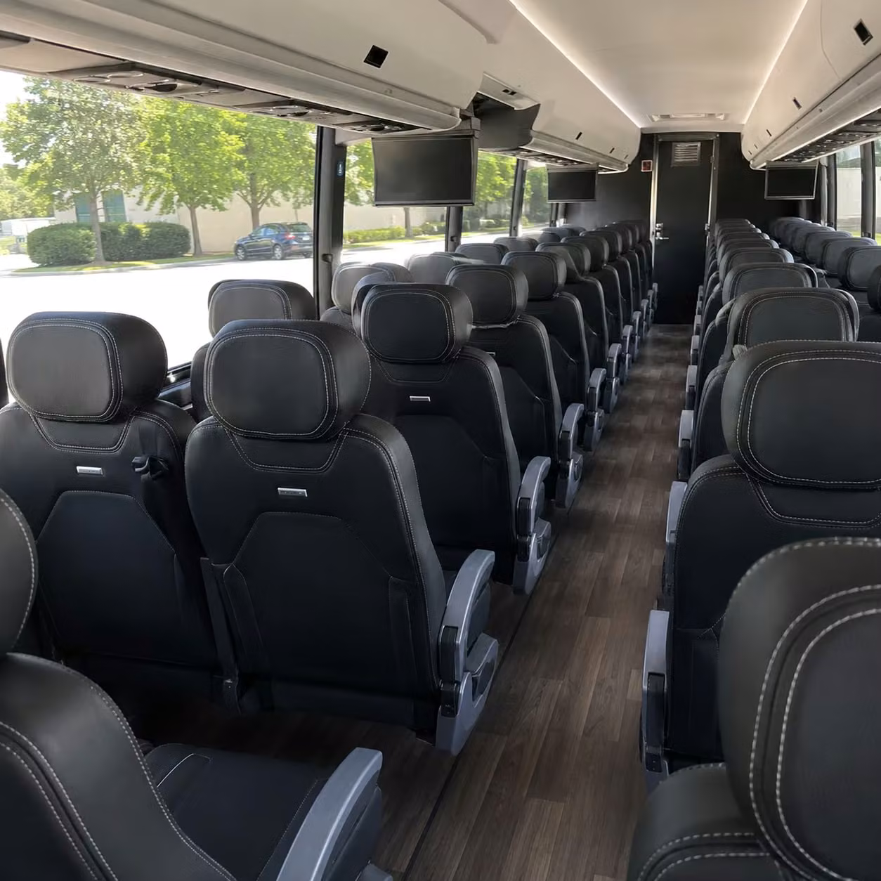 56 passenger charter bus inside