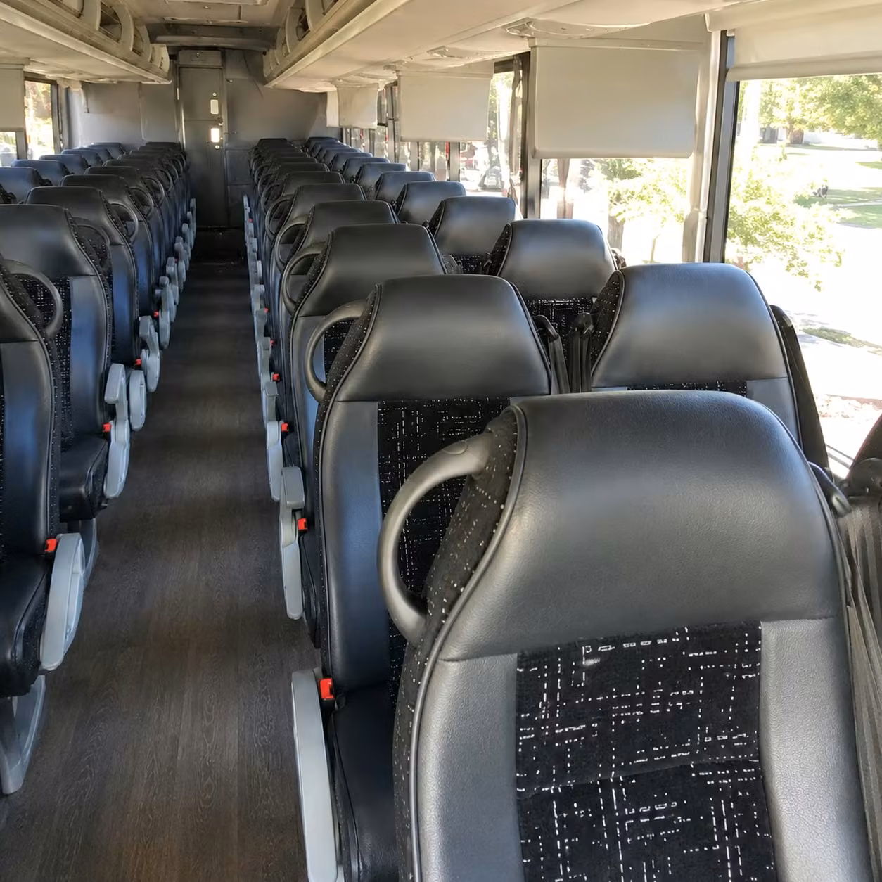 erie charter bus inside
